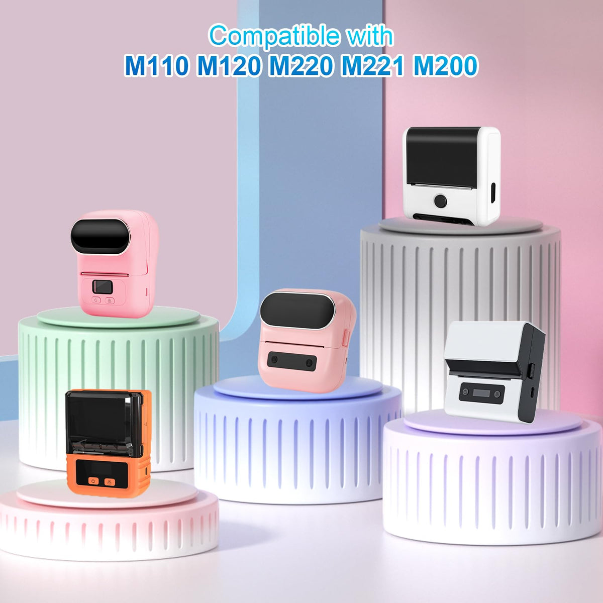 3 Rolls Thermal Labels Custom Sticker for Phomemo M110 M220 M221 M120 M200 Label Maker Printer 50x50MM Gradient Colorful Flower Edge Waterproof Address Label Paper for DIY,Design,Price,Name