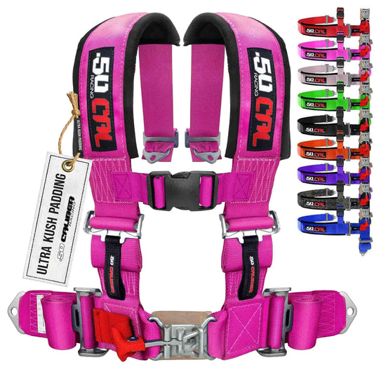 1pc 4 Point Harness for Bucket Seat, Push Release, 10 Color Options, Racing Harness, Race Car, Off Road, UTV, RZR [6008A2]