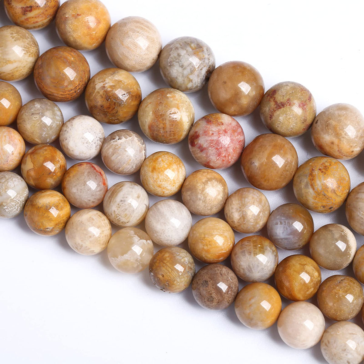 75PCS 10MM Natural Stone Coral Jade Chrysanthemum Beads for Jewelry Making DIY Bracelet
