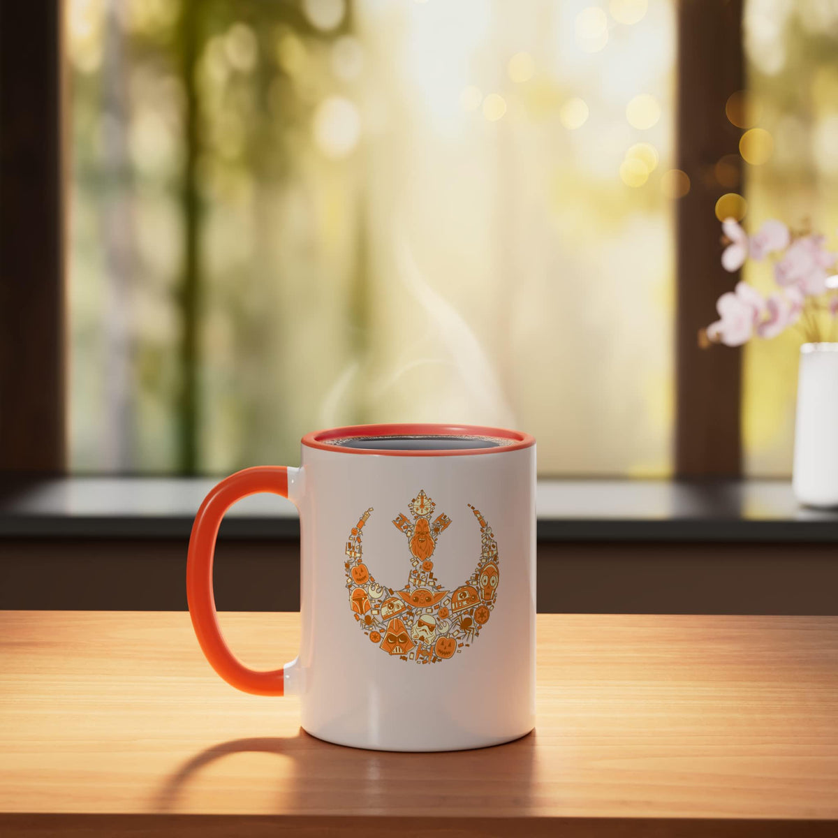Star Wars Rebel Alliance Pumpkins Halloween Ceramic Mug, Orange/White