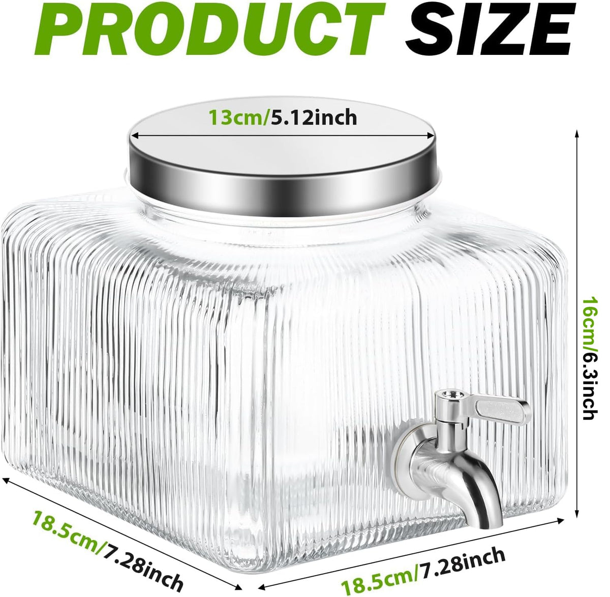 1 Gallon Drink Dispensers for Parties,Beverage Dispenser for Fridge with Leakproof Stainless Steel Spigot, Ideal for Water, Lemonade, Juice, Iced Tea