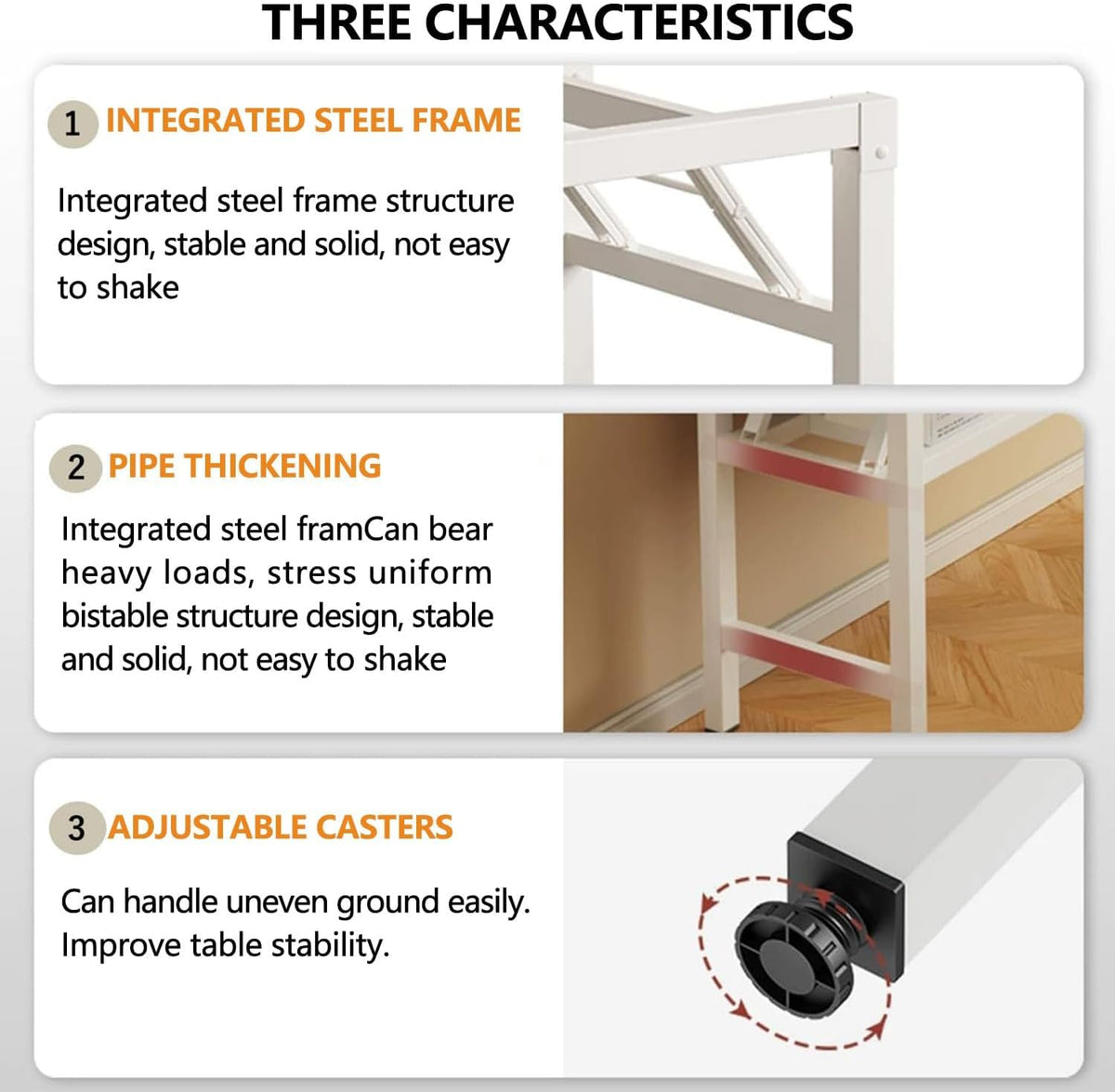Skiennix 39.4 Inch Folding Table - Rustic Brown Square Desk for Small Spaces | No Assembly Required