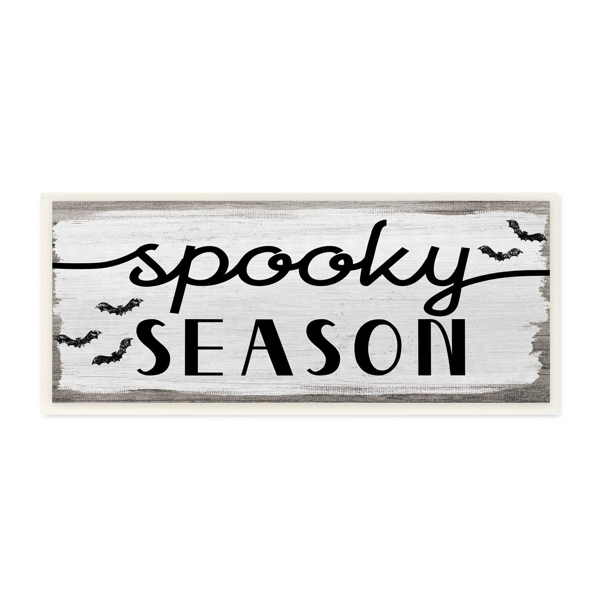 'Spooky Season Sign Black Bats Halloween Phrase'| Wall Plaque Art