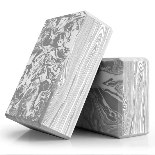 2-Pack Yoga Blocks, High-Density 9"x6"x3" Yoga Brick Foam Blocks Non-Slip EVA Foam Block Yoga Props Accessories for Yoga Pilates Stretching and Meditation (Camo Grey)