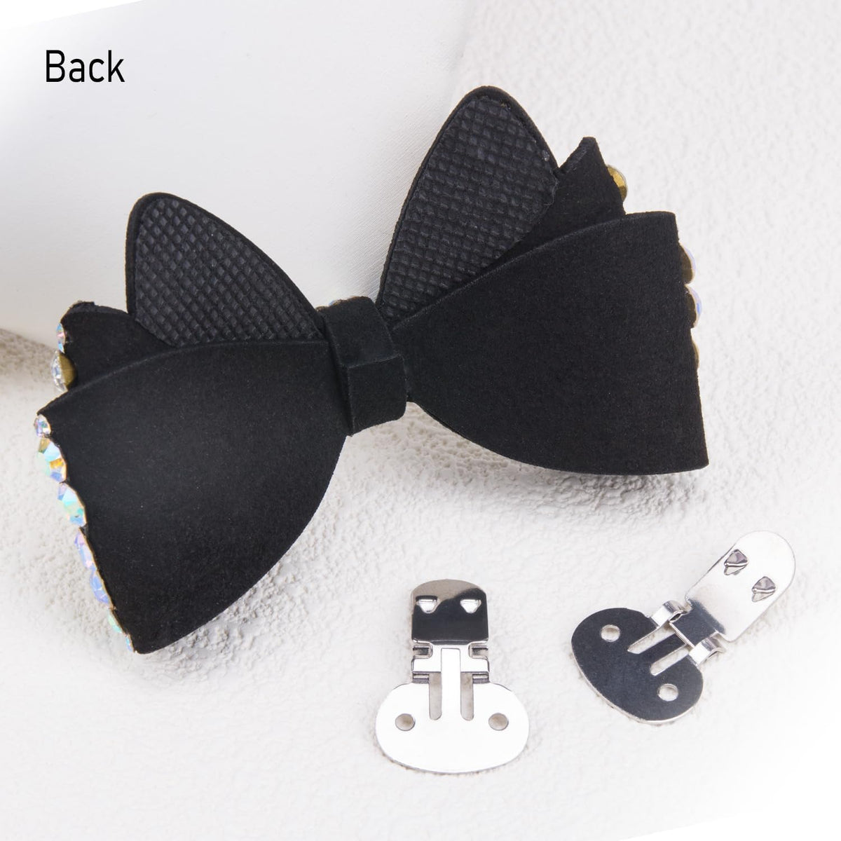 KOOBOOK Rhinestone Bow Shoe Clips - Sparkly Fashion Accessories for Brighter Shoes | 2 Pcs