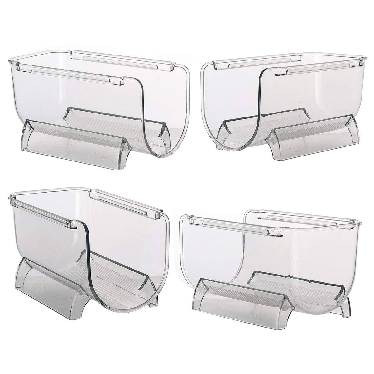 Cheeren 2 Pack Plastic Stackable Water Bottle and Wine Rack Storage Organizer for Kitchen Countertops, Pantry, Fridge, Clear
