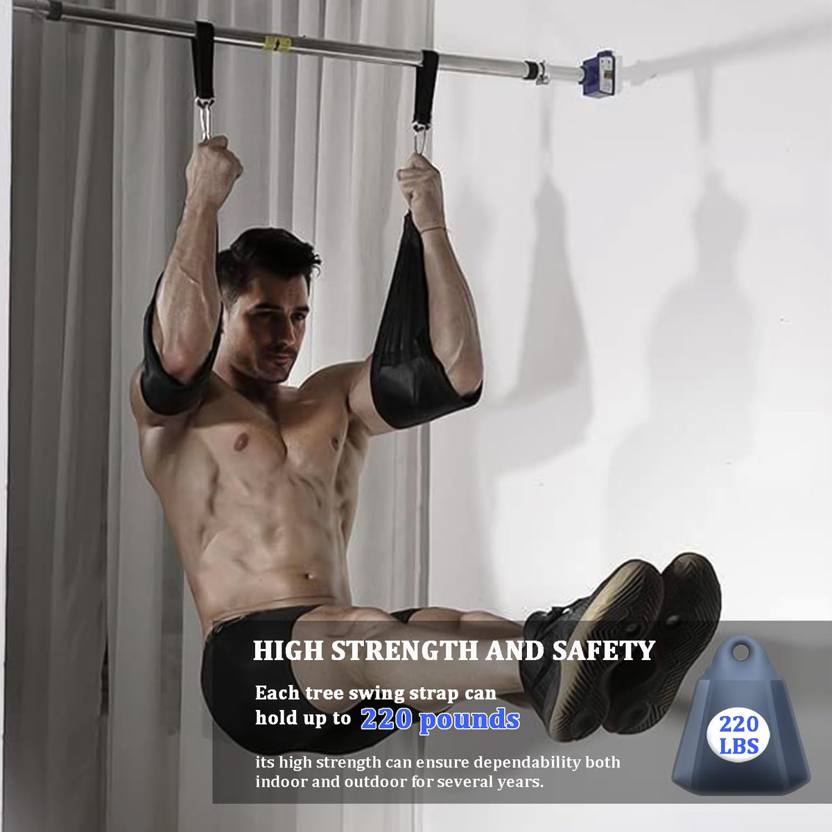 Favuit Fitness Pulley Cable Attachments, Tricep Extension Strap Cable Attachments Straps Cable Pulley System Accessories Home Gym Fitness Strap for Greater Range of Motion (Straps)
