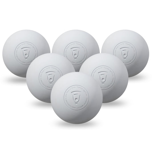 Franklin Sports Lacrosse Balls - Official Size Lax Balls for Practice - Rubber 63mm Outdoor Lacrosse Construction - Great for Muscle Massage Therapy + Yoga - White 6 Pack