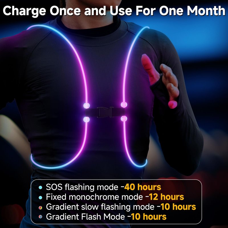 Reflective Running Vest, Running Lights For Runners, Reflective Running Gear Walking Vest For Women, Night Running Gear, Light Up Running Vest, Gifts For Runners, Safety Running Vest For Women & Men