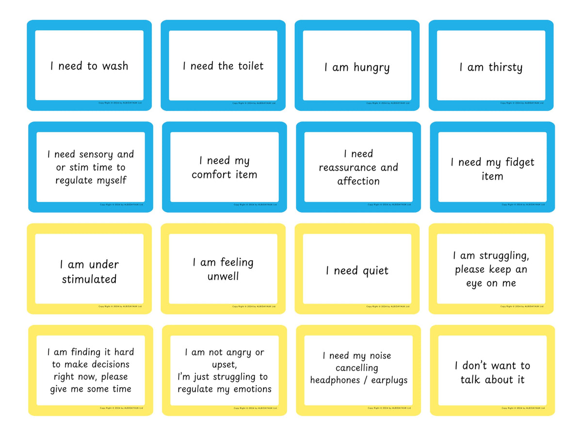 Plastic Communication Cards for ADHD and Autism, Special Needs Communication Aid for Non Verbal Adults and Children, Speech Delay Flash Cards