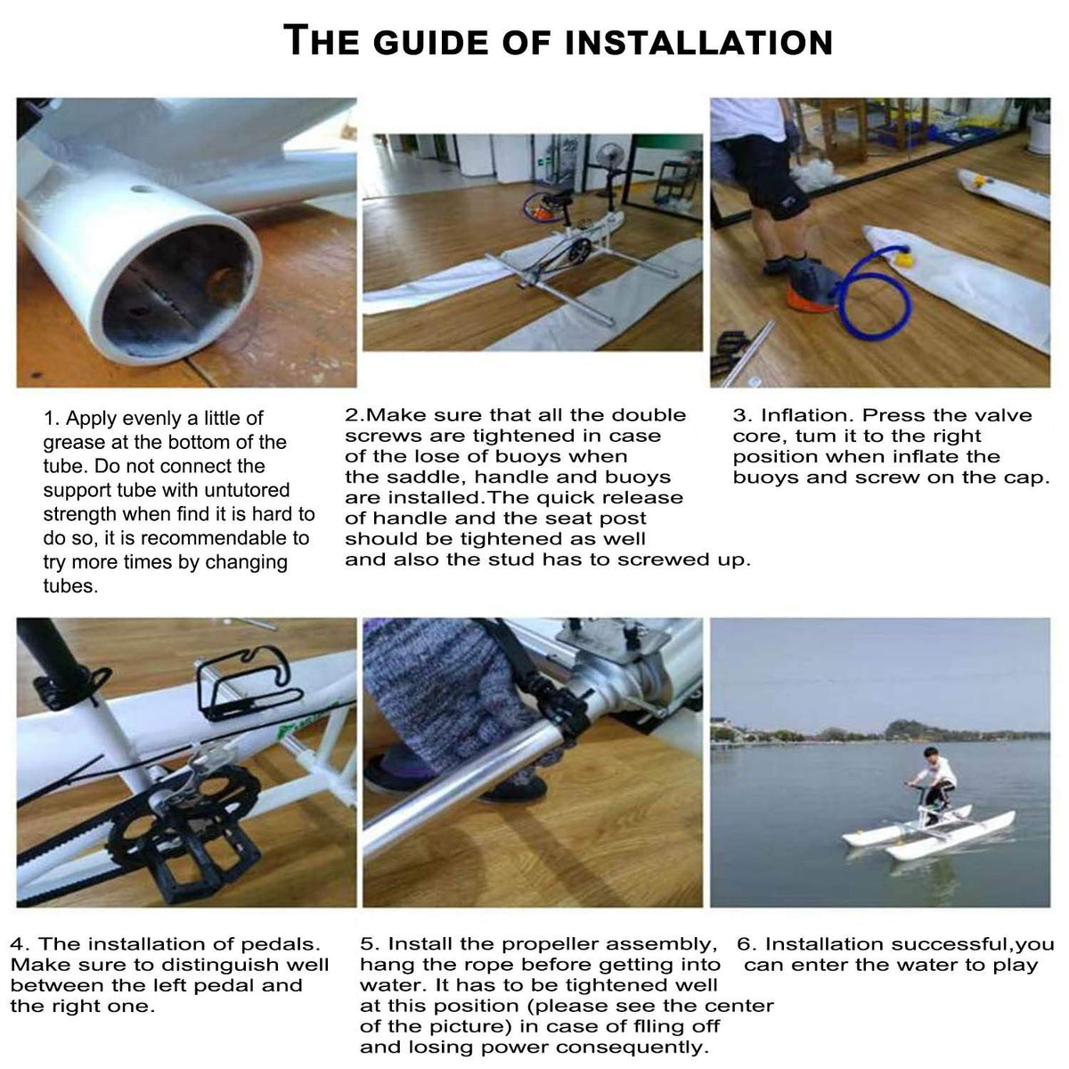 Water Bikes, Inflatable Kayak Bikeboat for Lake, Water Sports Touring Kayaks Sea Pedal Bicycle Boat for Sport Fun Fishing
