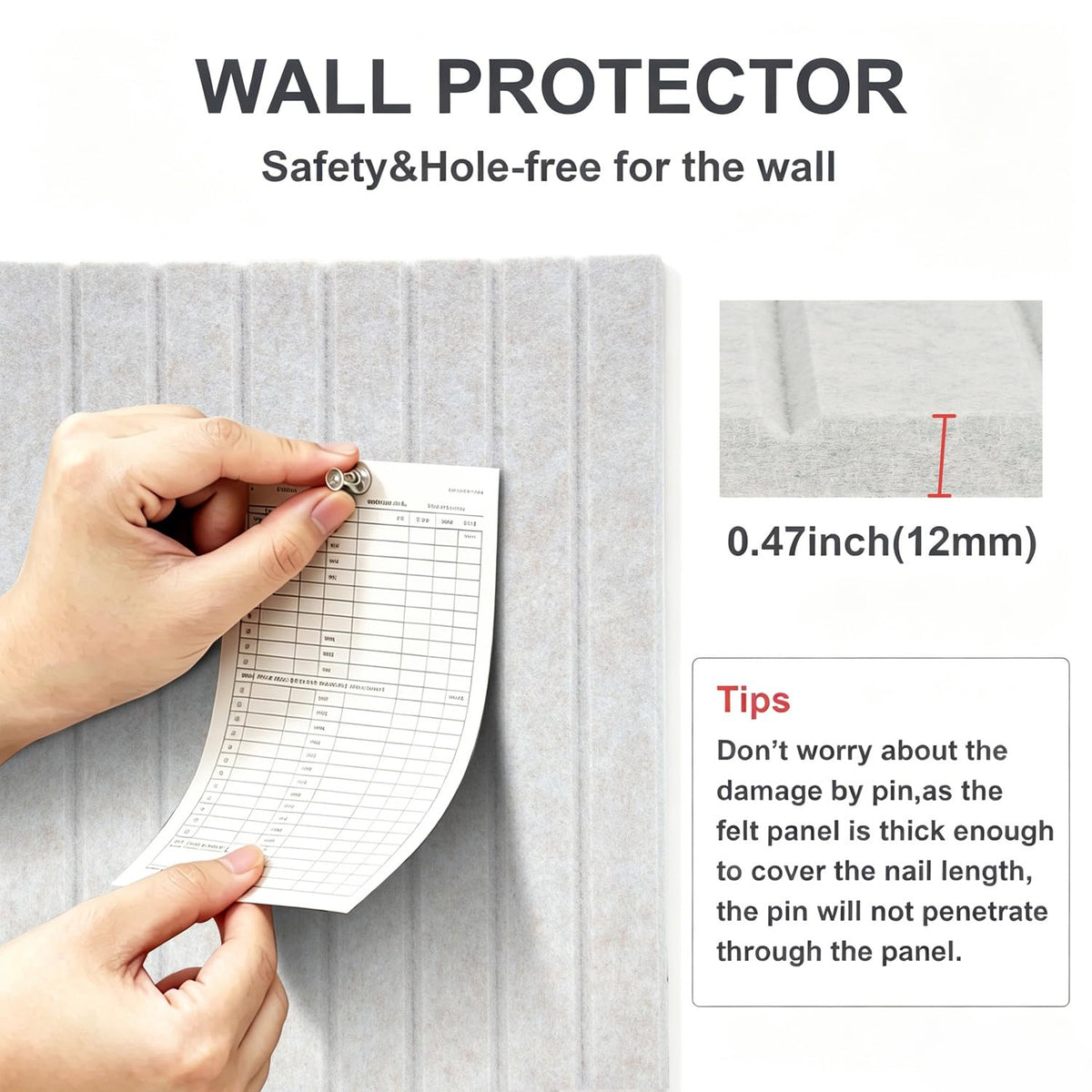 G Gamit 0.47" Thick Felt Pin Board 36"x24" Large Cork Board Alternative 6 Pack 11.81"x11.81"Felt Bulletin Board Wall Tiles Notice Board with 30 Pushpins for Home Office School(Fine-Light Camel)