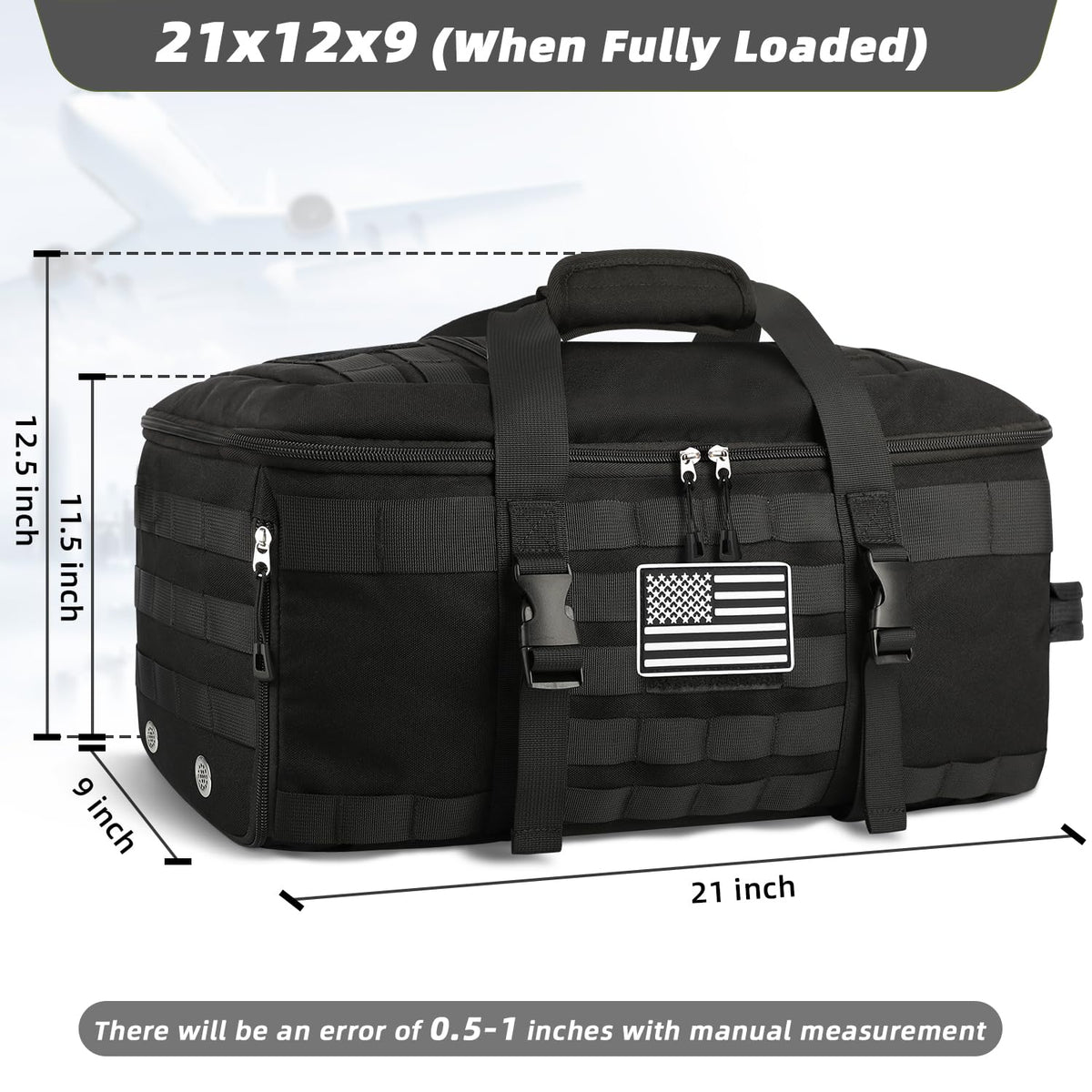 ETRONIK Gym Bags for Men Women, Carry On Luggage 22x14x9 Airline Approved, Tactical Duffle Bag with Shoe Compartment, 3 in 1 Carry on Travel Backpack with Wet Pocket, Weekender Overnight Bag, Black