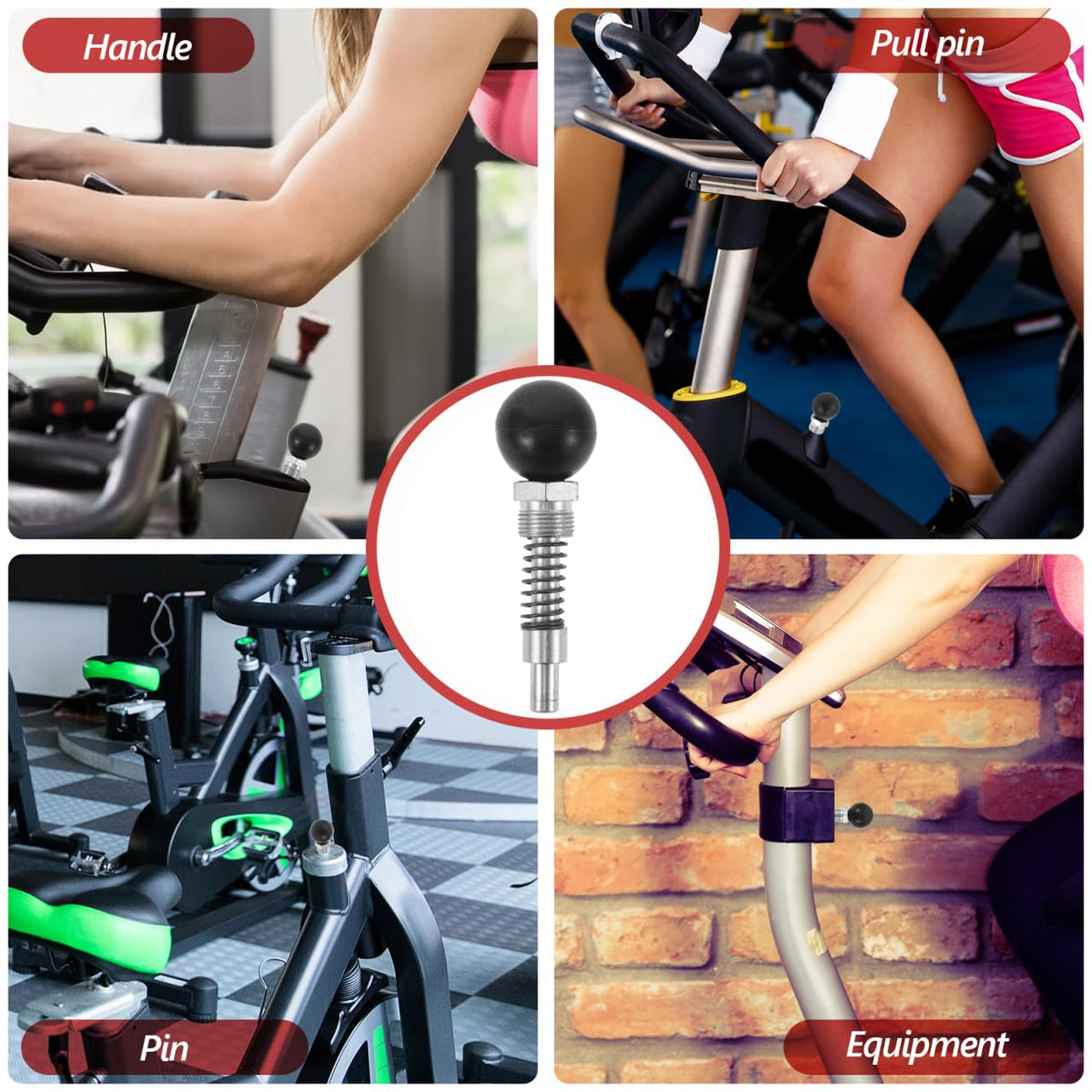 Kisangel Fitness Gear Pull Pin Knob Adjustable Spring Loaded Pull Pin for Gym Equipment Exercise Machine Replacement Handle Quick Adjustment