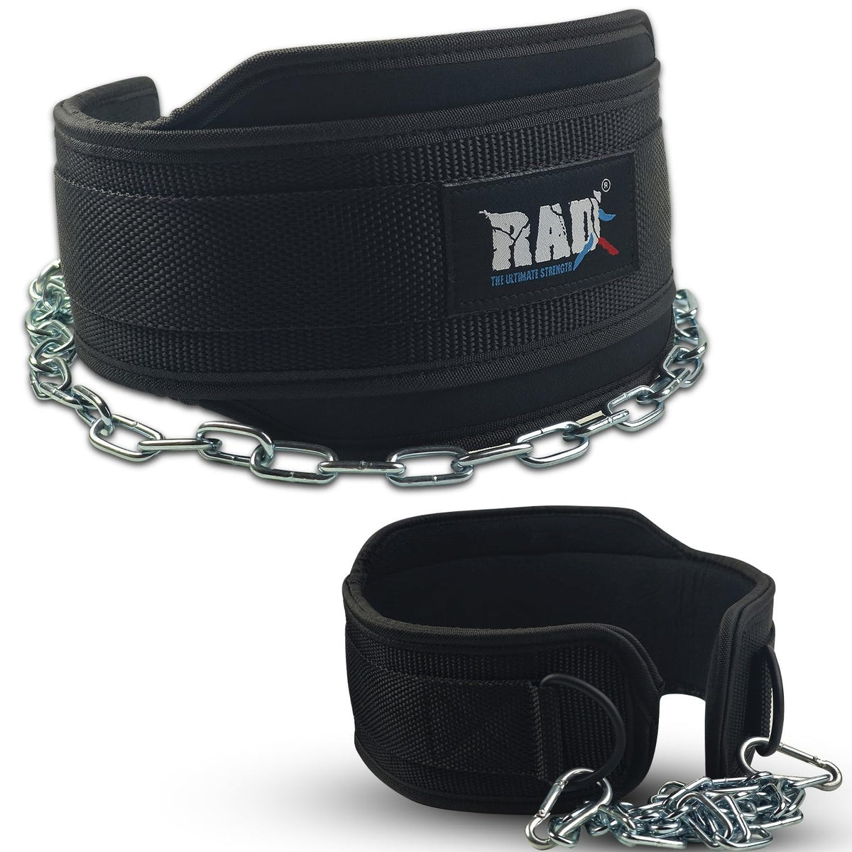 RAD Weighted Dip Belt for Men Comfortable Material Neoprene & Nylon Weight Pullups Squat Belt with Chain Weight Lifting Waist Dipping Belt for Workout