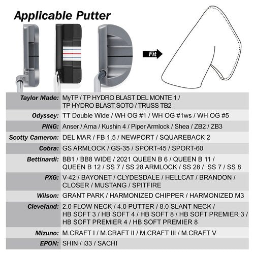 Big Teeth Golf Blade Putter Cover Head Covers Club Protector Magnetic Bar Closure USA Pattern for Scotty Cameron Taylormade Odyssey