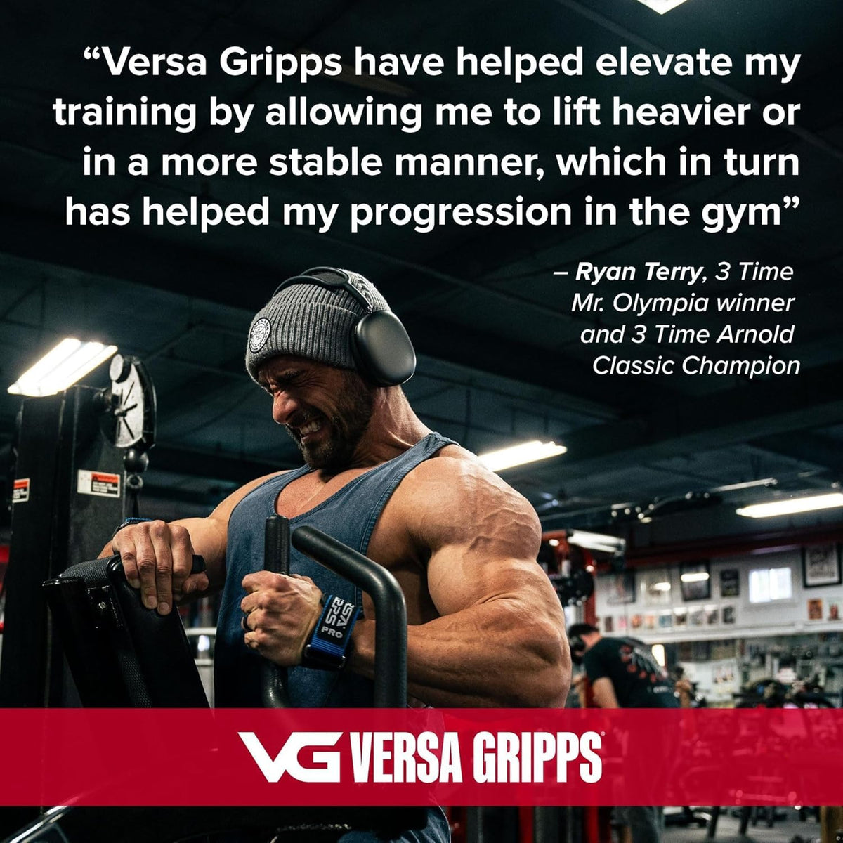Versa Gripps Classic, Made in USA, Wrist Straps for Weightlifting Alternative, Best Training Accessory, MED/LG, Blue Label