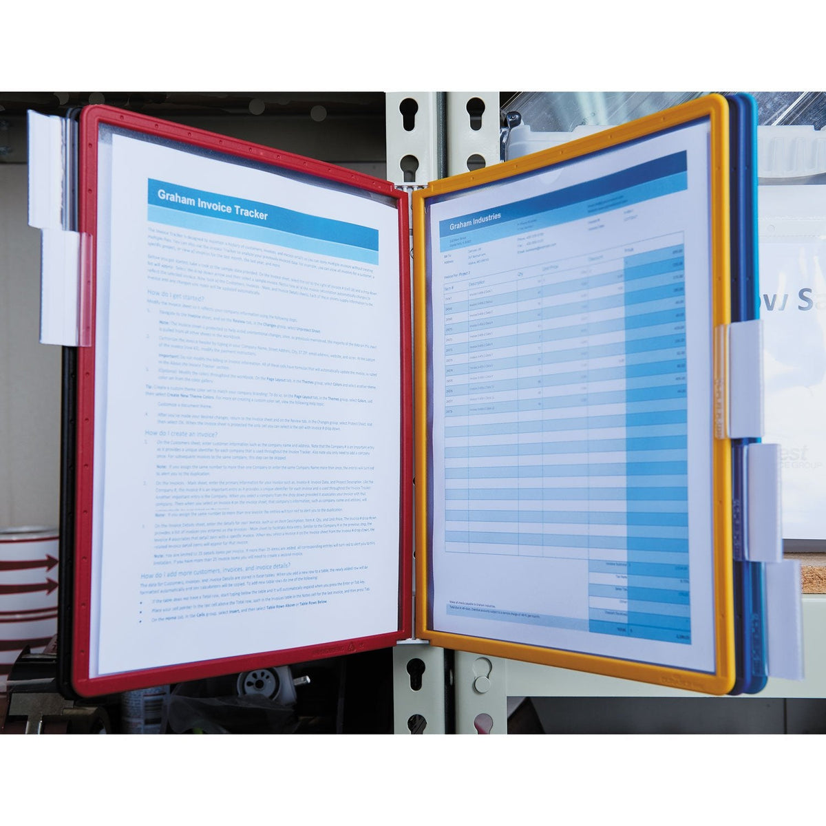 Durable Vario Magnetic Wall Reference System, 5 Panels, 10 Pockets, Assorted Borders
