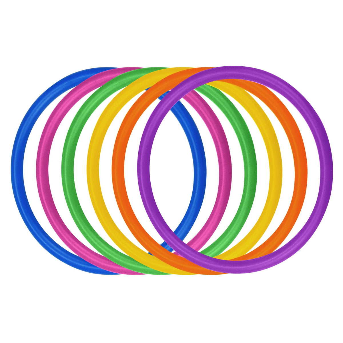 Topbuti 24 Pcs Multicolor Plastic Toss Rings Ring Toss Game Carnival Rings for Speed and Agility Practice Games, Garden Backyard Outdoor Games, Bridal Shower Game, Game Booth （3.1 Inch）