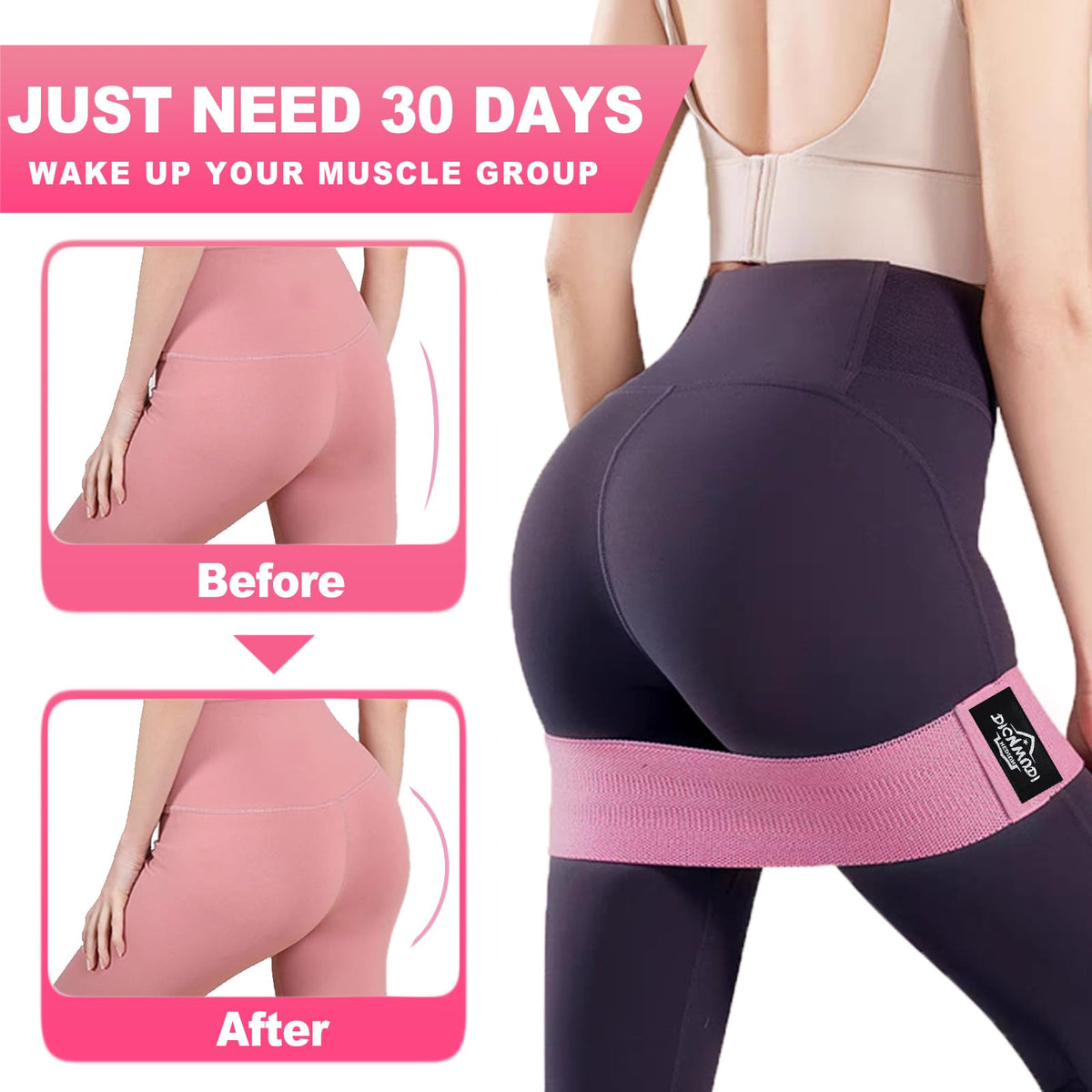 DICYWUDI Fabric Resistance Bands for Working Out, 3Pack or 6Pack Non-Slip Exercise Bands for Women and Men, Fabric Booty Bands for Home, Exercise Fitness, Pilates, Stretching