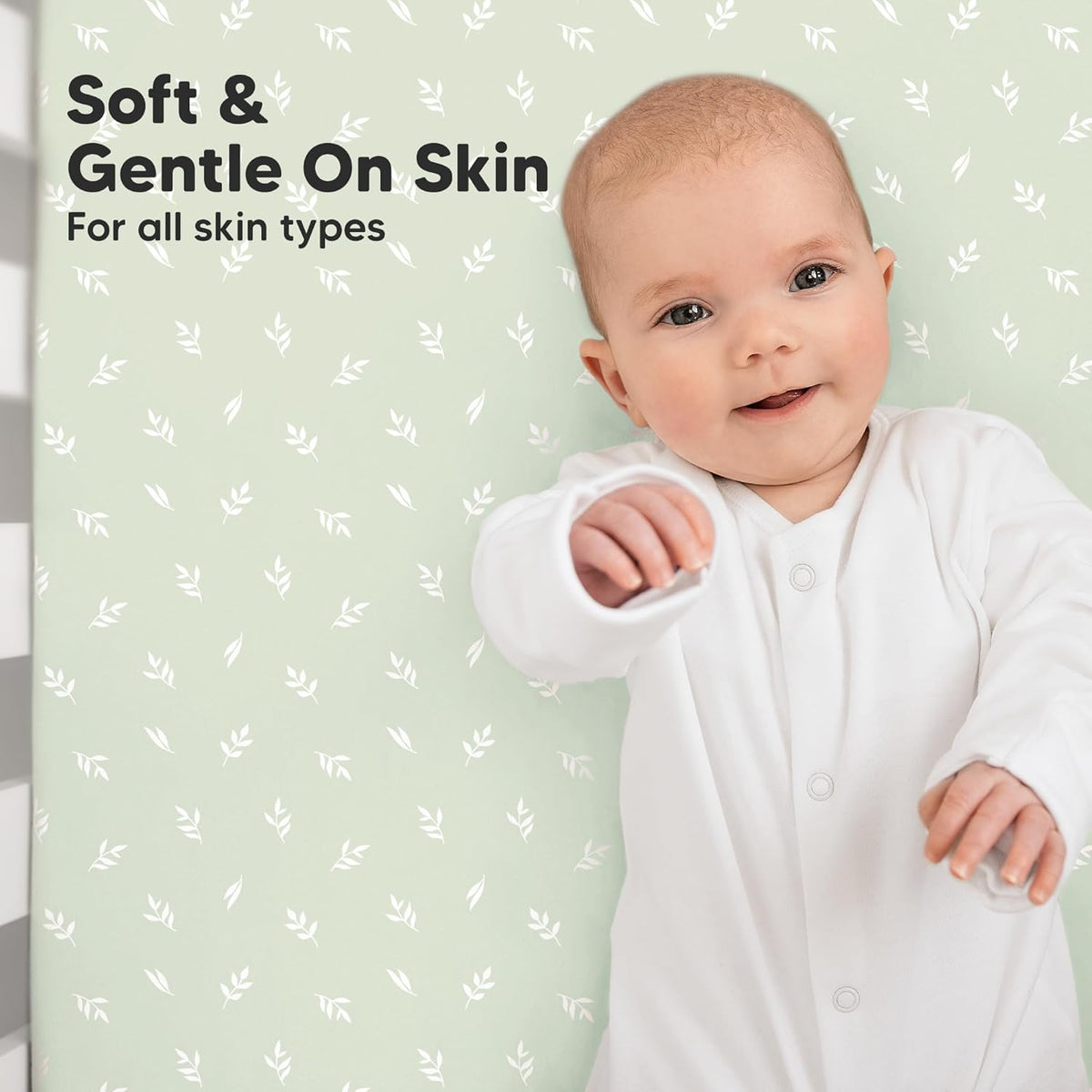 KeaBabies Organic Crib Sheets - 2-Pack Fitted Jersey Cotton Covers for Boys & Girls | Soft & Breathable (52x28, Herb)