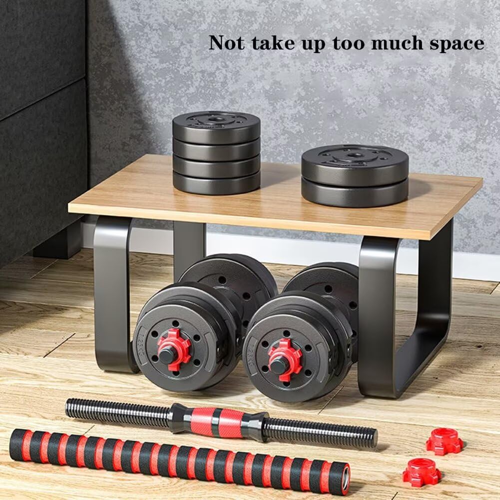 BCBIG Adjustable-Dumbbells-Sets,Free Weights-20lb(10lb*2) Dumbbells Set of 2 Convertible To Barbell A Pair of Lightweight for Home Gym,Women and Men Equipment