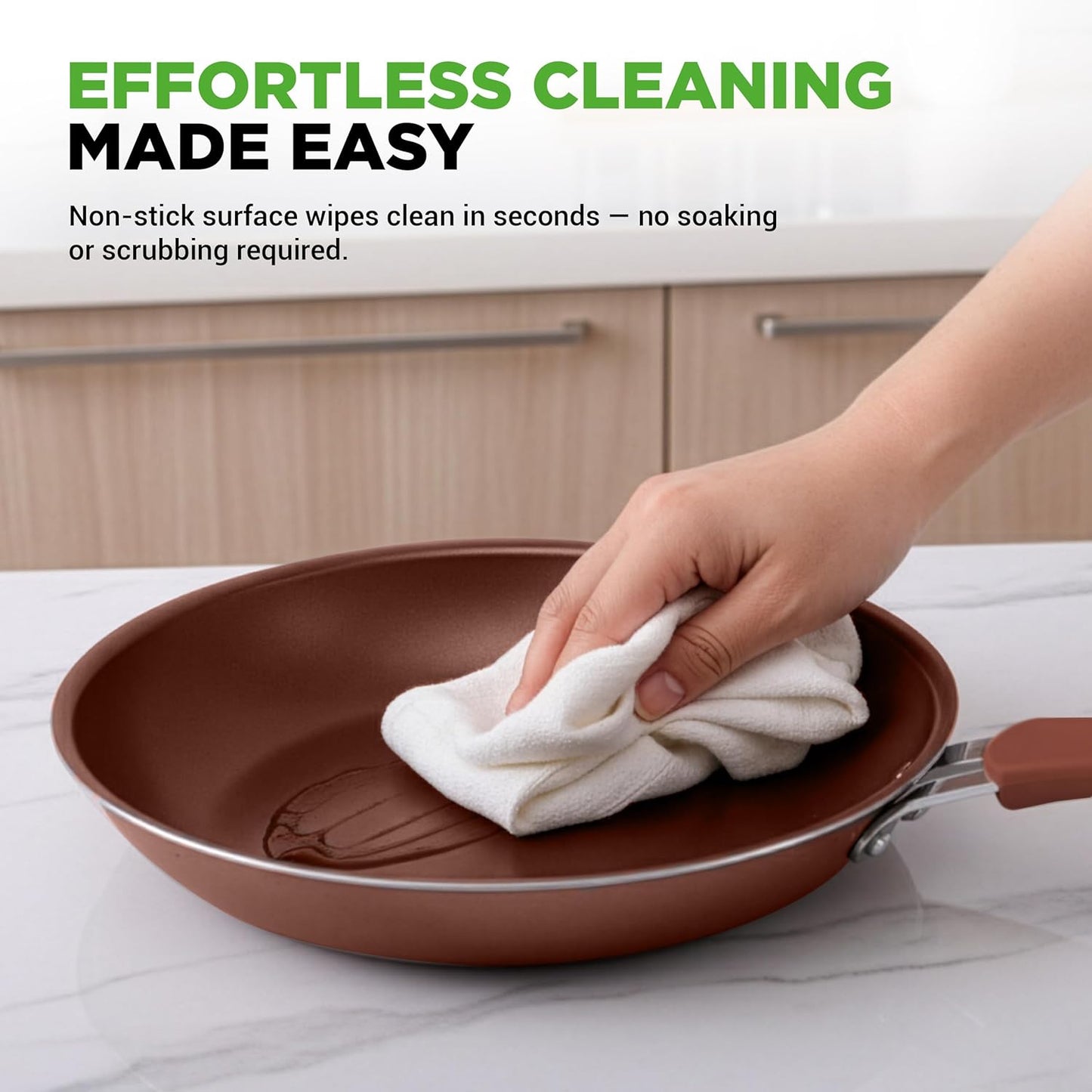 NutriChef 20-Piece Non-Stick Cookware & Bakeware Set - Cool-Touch Handles, Easy Clean, Brown