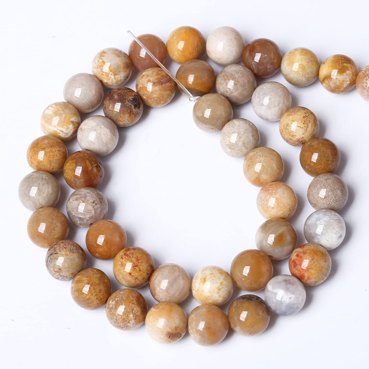 8MM 45PCS Natural Stone Coral Jade Chrysanthemum Beads for Jewelry Making DIY Bracelet
