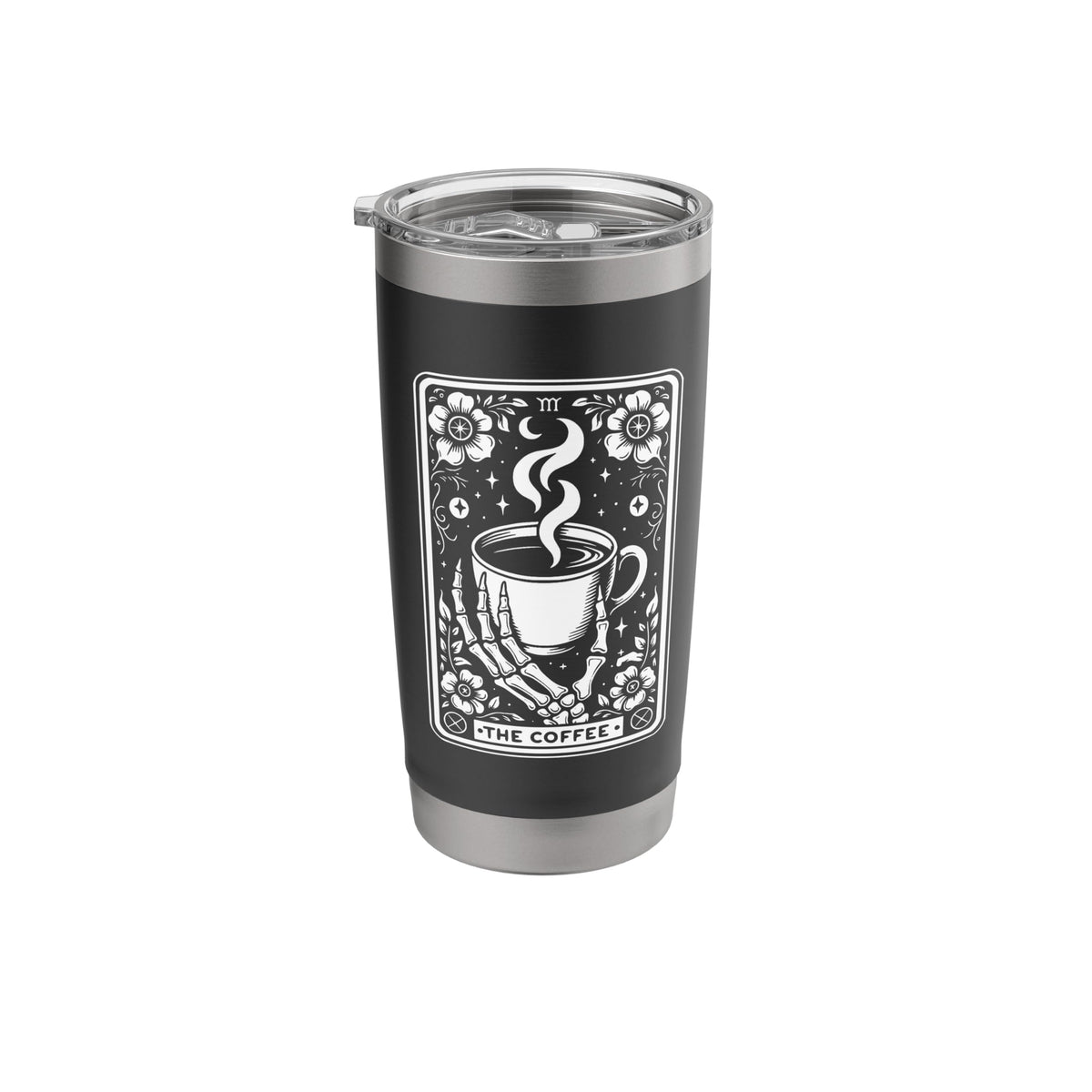 The Coffee Tarot Cards Skeleton Coffee Tarot Card Stainless Steel Insulated Tumbler