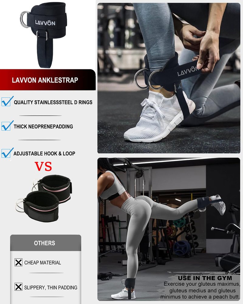 7Pcs-Barbell Pad Set for Hip Thrust - Squat Pad, Bench Press Workout Foam Weight Lifting Bar Cushion,Gym Accessories for Women with Bar Bad,with Gym Ankle Straps,Hip Resistance Bands,Lifting Strap (Black)