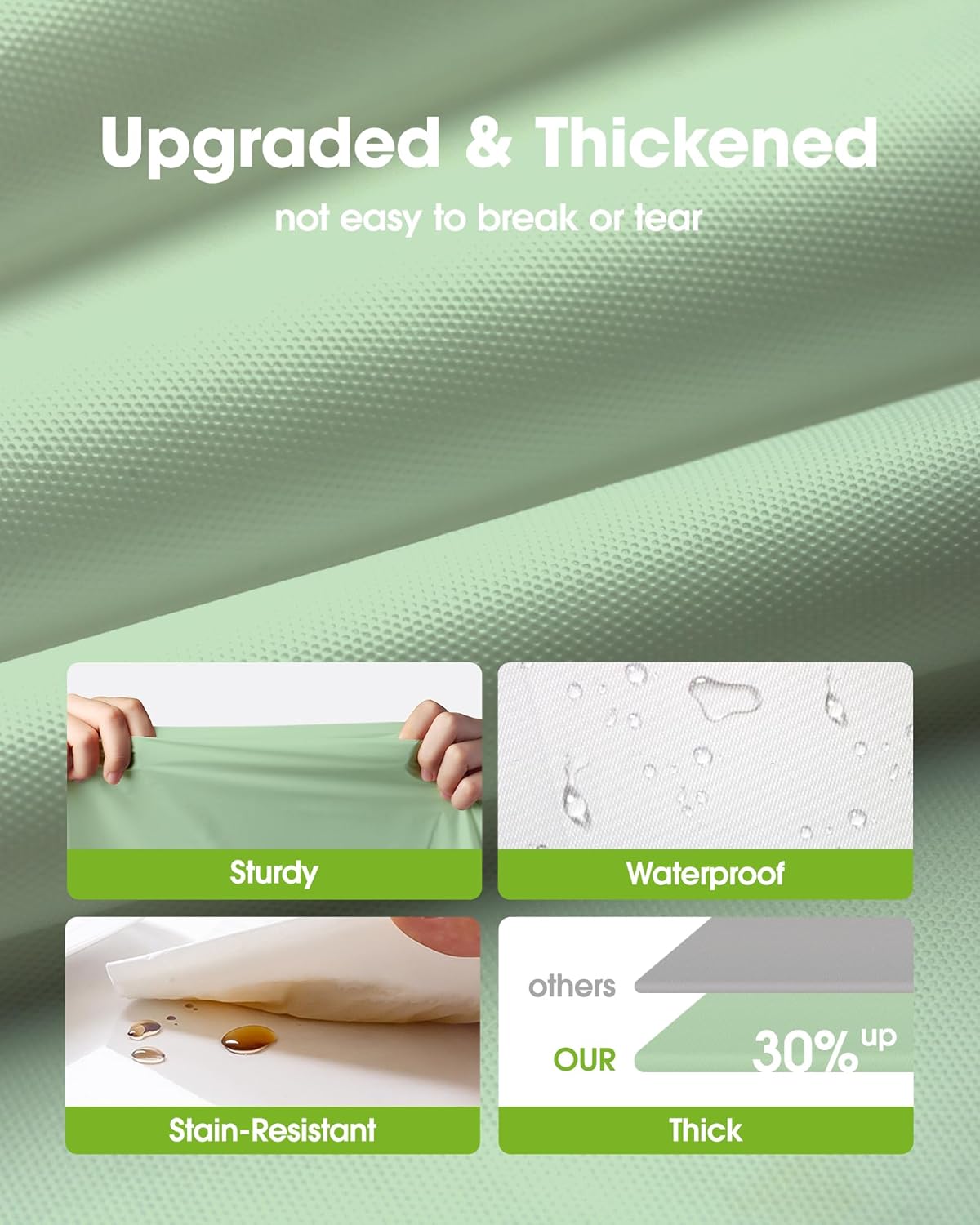 Pureegg Disposable Plastic Tablecloths - 54 x 108 Inch, Leakproof & Sturdy, Sage Green | 8 Pack for Easter Parties