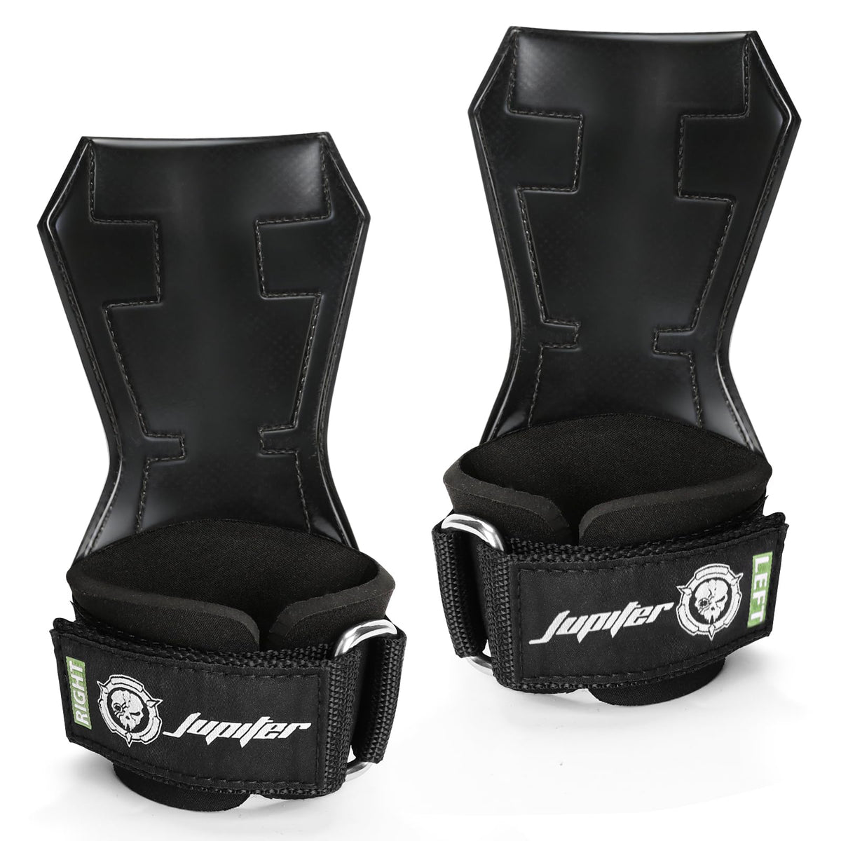Weight Lifting Straps (Pair) JUPITER Non-Slip Wrist Support for Deadlifts & Powerlifting Black M