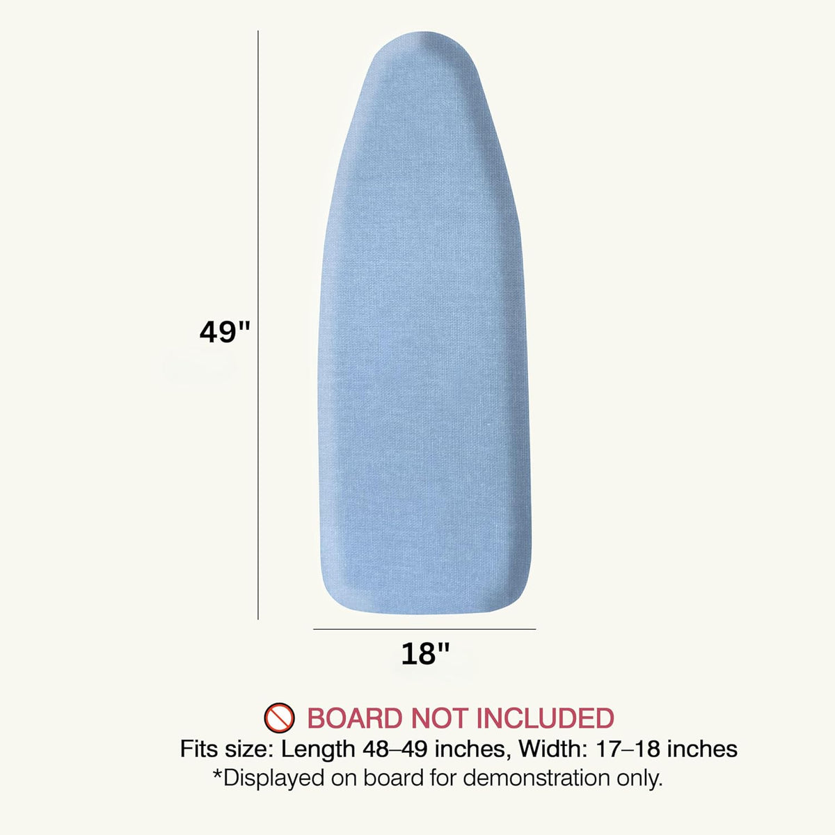 UniSimp Ironing Board Cover - Extra Thick Natural Cotton, Scorch & Stain Resistant | 18"x49", Blue
