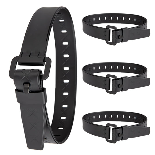 Starry 4pcs TPU Utility Straps Adjustable Durable Elastic Straps with Buckle Strong Tie Batch Tested 70 lb Fastening Lashing Securing Tool for Skis Moto Gear Trucks Cargo Garden Hoses 18.9" Length