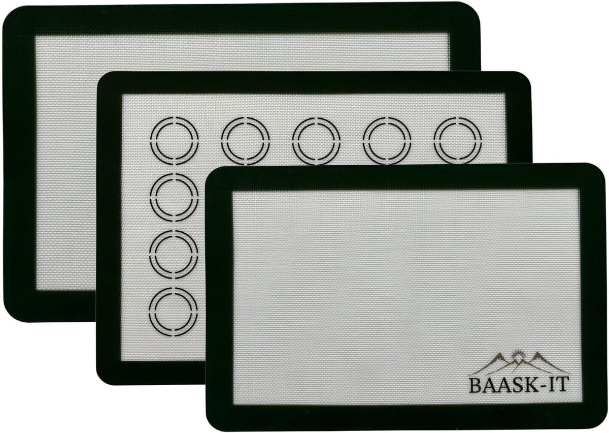 Silicone Baking Mats Set - 3 Non-Stick Reusable Oven Liners | Parchment-Free (18" x 13" + 15" x 10")