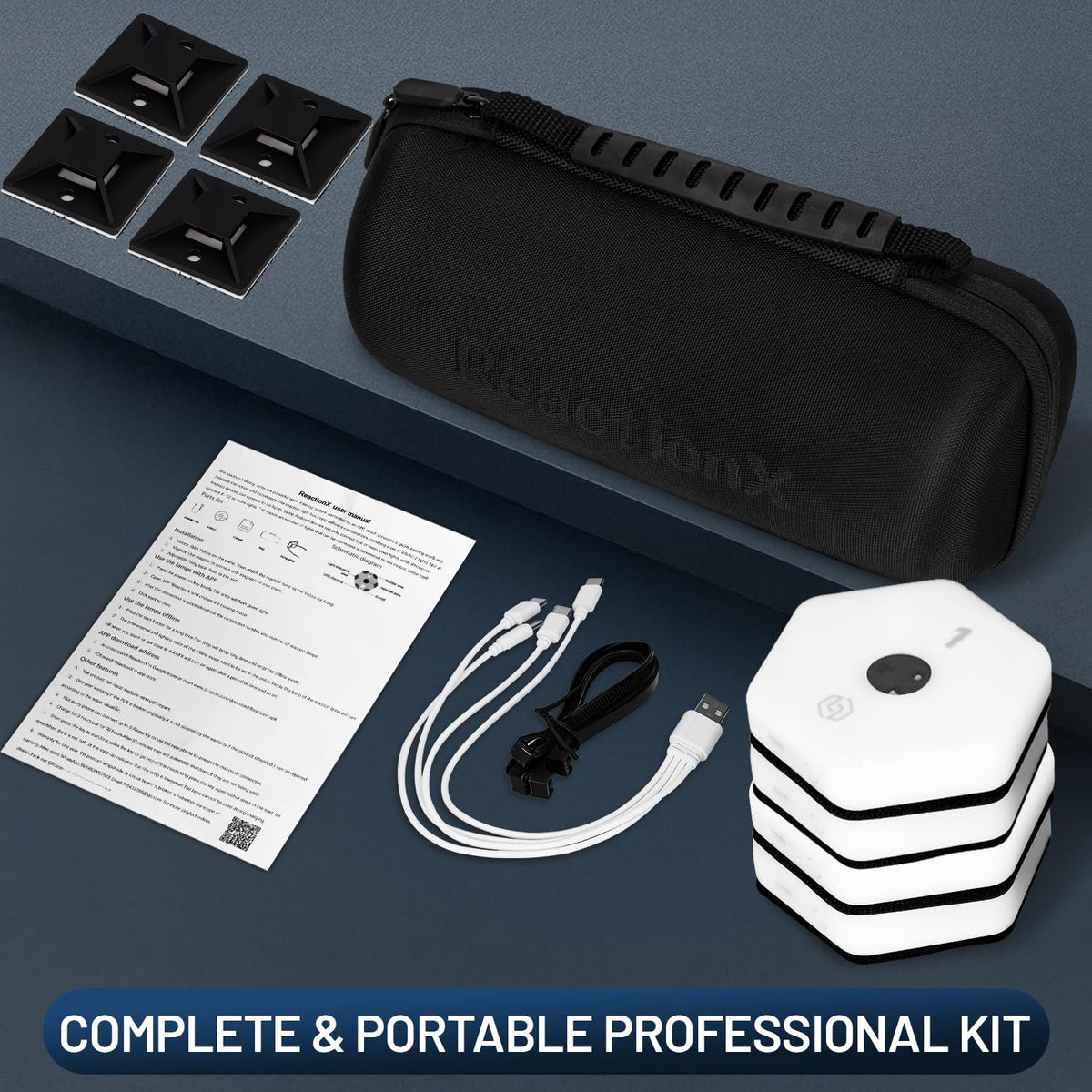 Sports Reaction Agility Lights Training Kit - Professional Reaction Time & Agility Training System with LED Light Modules for Athletes, Physical Therapists, Coaches, and Fitness Trainers (4)