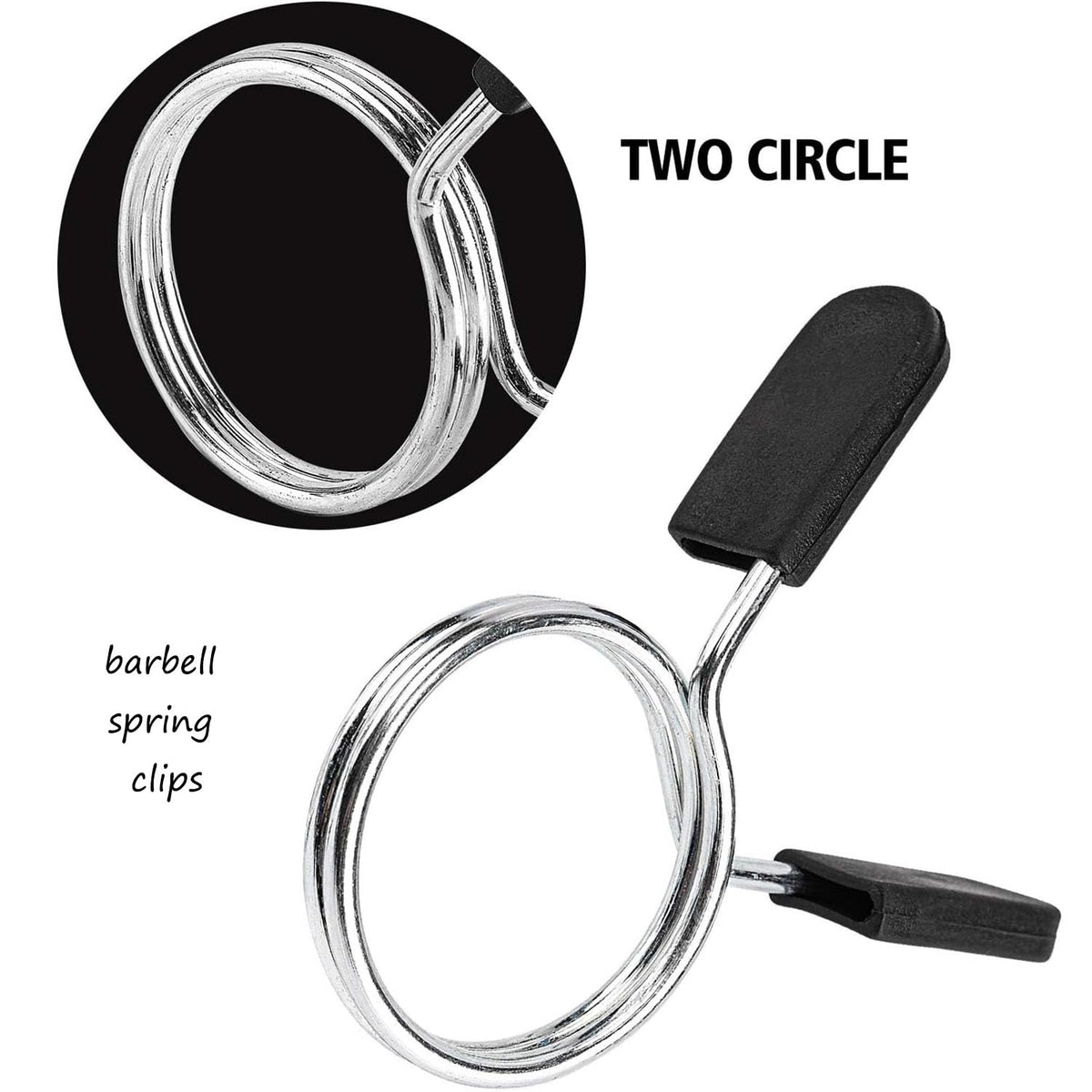 EastyGold Barbell Spring Clip Dumbbell Circlip Collars Olympic Barbell Weight Bars Weightlifting Clamps Clips 2 Inches Lock Buckle for Fitness Exercise Strength Training Gym Accessory 1 Pair
