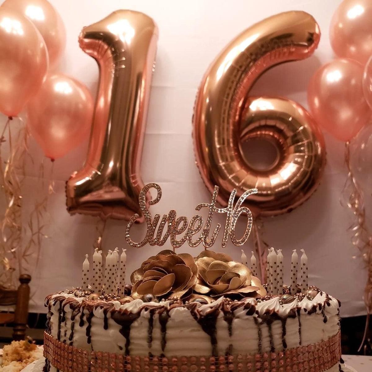 Rose Gold Number 0 Balloon by [Brand Name] - Large Self-Inflating Helium Foil for 20th, 30th, 40th Birthdays & Celebrations