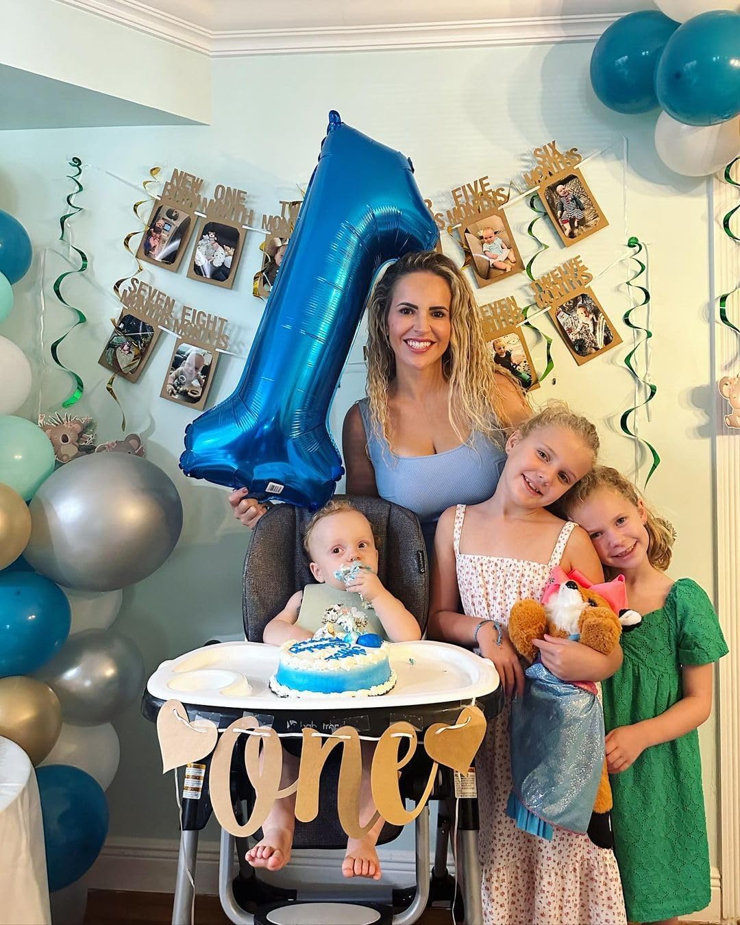 Metallic Blue Number 1 Balloon - 40 Inch First Birthday Decoration for Boys & Girls