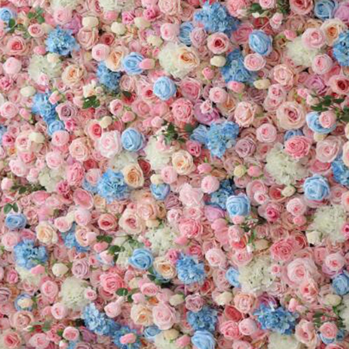 JIIPOREGJ Handmade Blue Pink Floral Rose Wall Large Artificial Flower Wall Backdrop Panels Rose Wedding Backdrop 3D Floral Wall Fabric Flower Wall for Party Baby Shower B