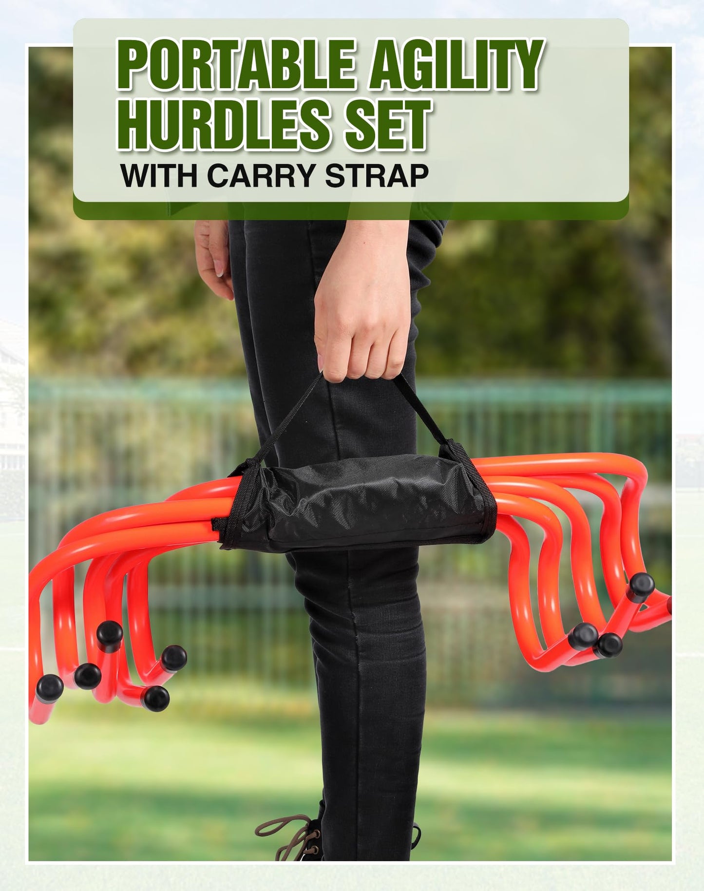 Lineslife 10 Pcs 6" Agility Training Hurdles,Speed Training Hurdles - Includes Agility Hurdles,Soccer Training Equipment for Youth Adults