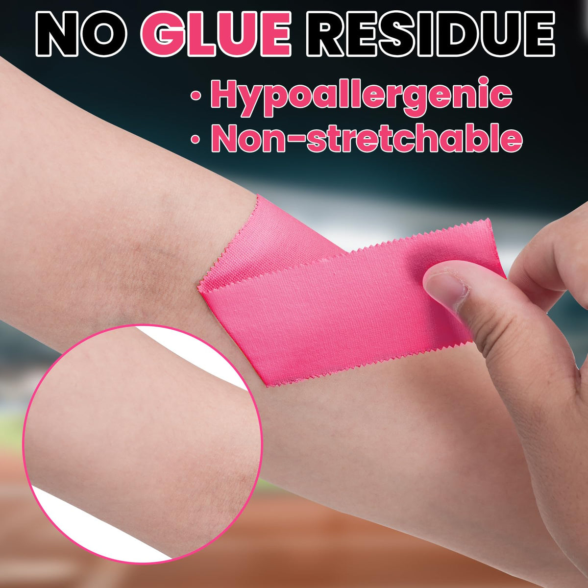 NUITPY 6 Pack Athletic Tape, Pink Sports Tape, Easy Tear Wrist Tape, Strong Adhesion Tapes for Boxing, Gymnastics, Hockey, Soccer, Lacrosse and First Aid