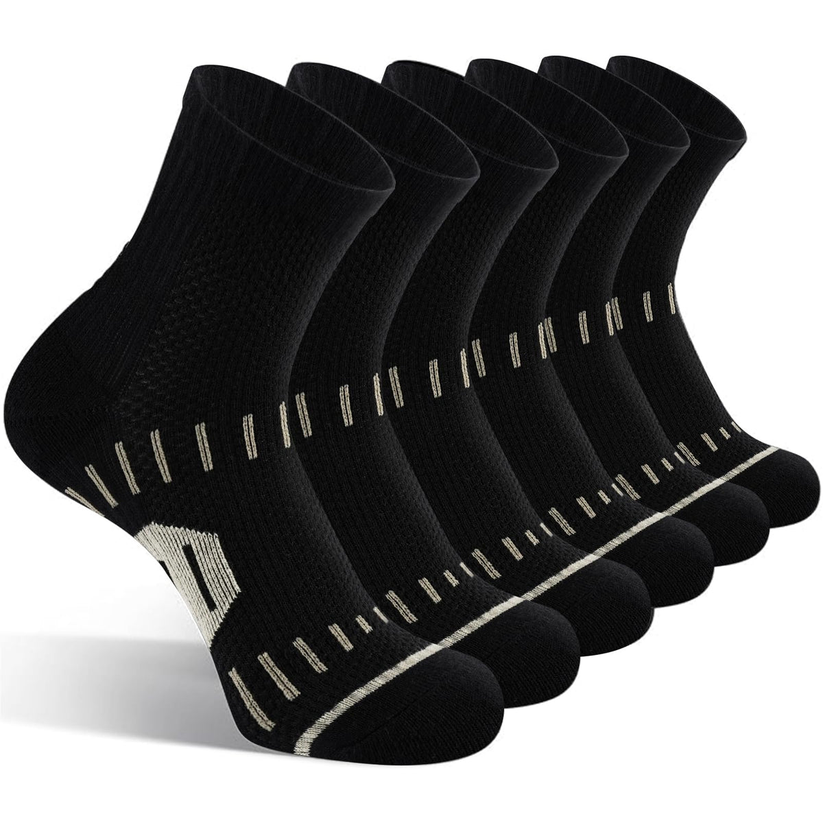 SukModen Copper Ankle Compression Socks for Men and Women (6 Pairs), Breathable Arch Support Short Running Socks