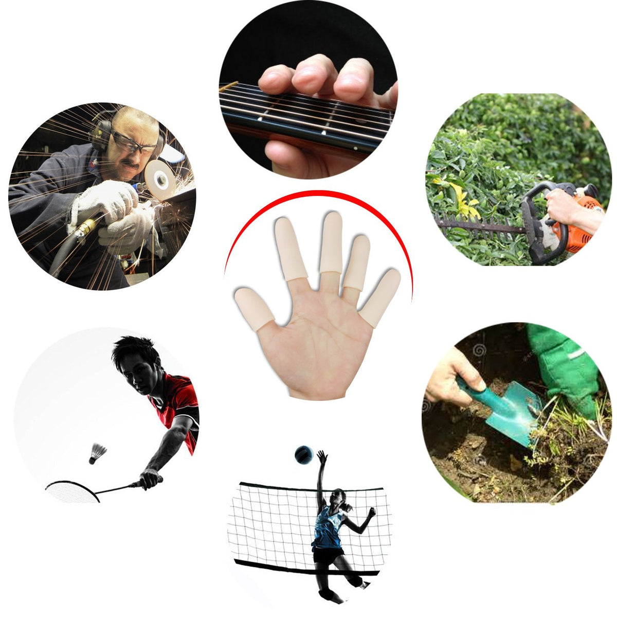 Gel Finger Cots, Finger Protector Support(14 PCS) NEW MATERIAL Finger Sleeves Great for Trigger Finger, Hand Eczema, Finger Cracking, Finger Arthritis and More. (10pcs Long + 4pcs Short)