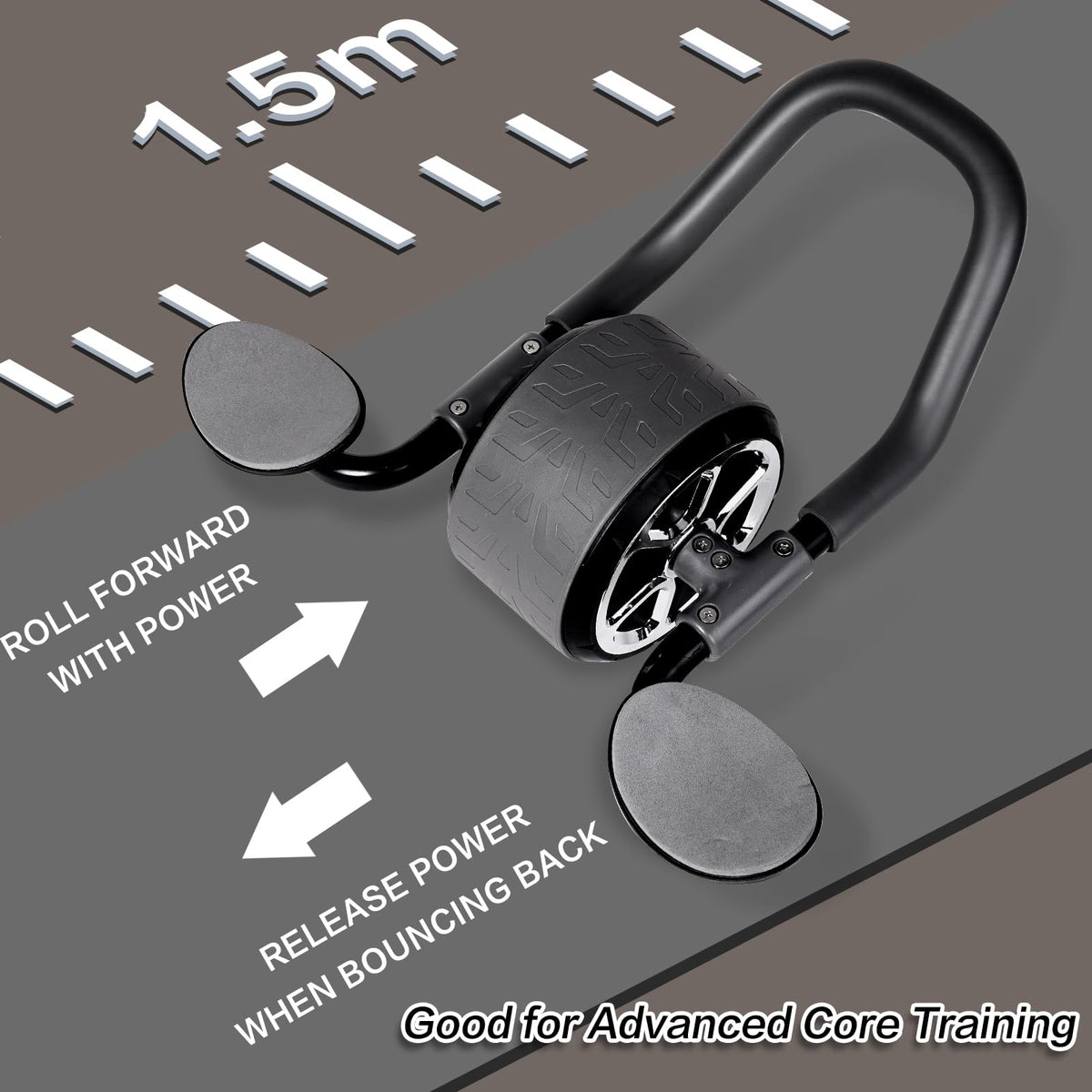 Li Fitness Ab Wheel with Jump Rope, Automatic Rebound Ab Wheel, Advanced Abdominal Exercise Wheel with Elbow Support, Ab Exercise Machine for Core Training, Abs Workout Equipment