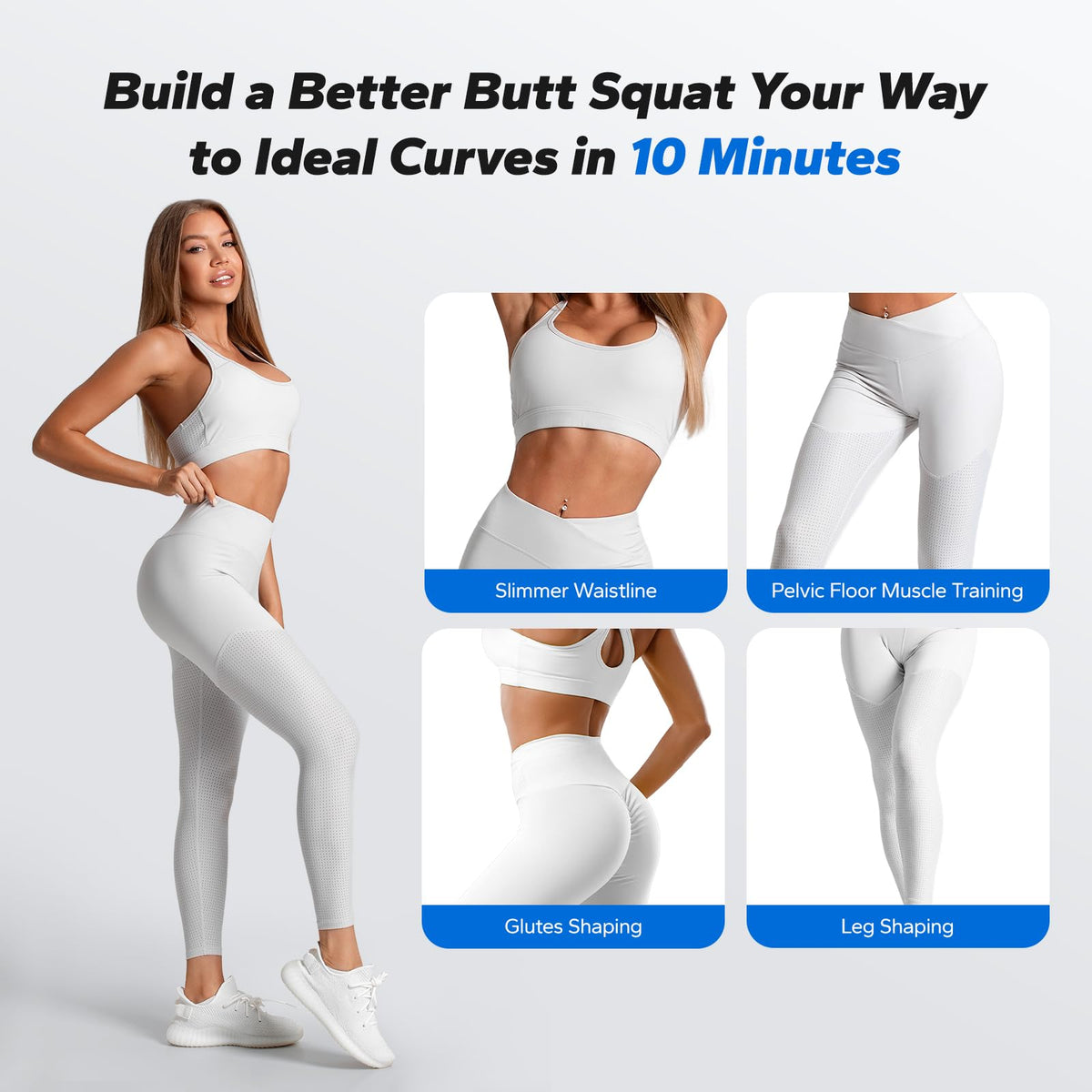 MERACH Deep Squat Machine for Women, Adjustable Glutes Trainer Machine, Core & Leg Exercise, Push Up Workout Equipment at Home Gym(Blue)