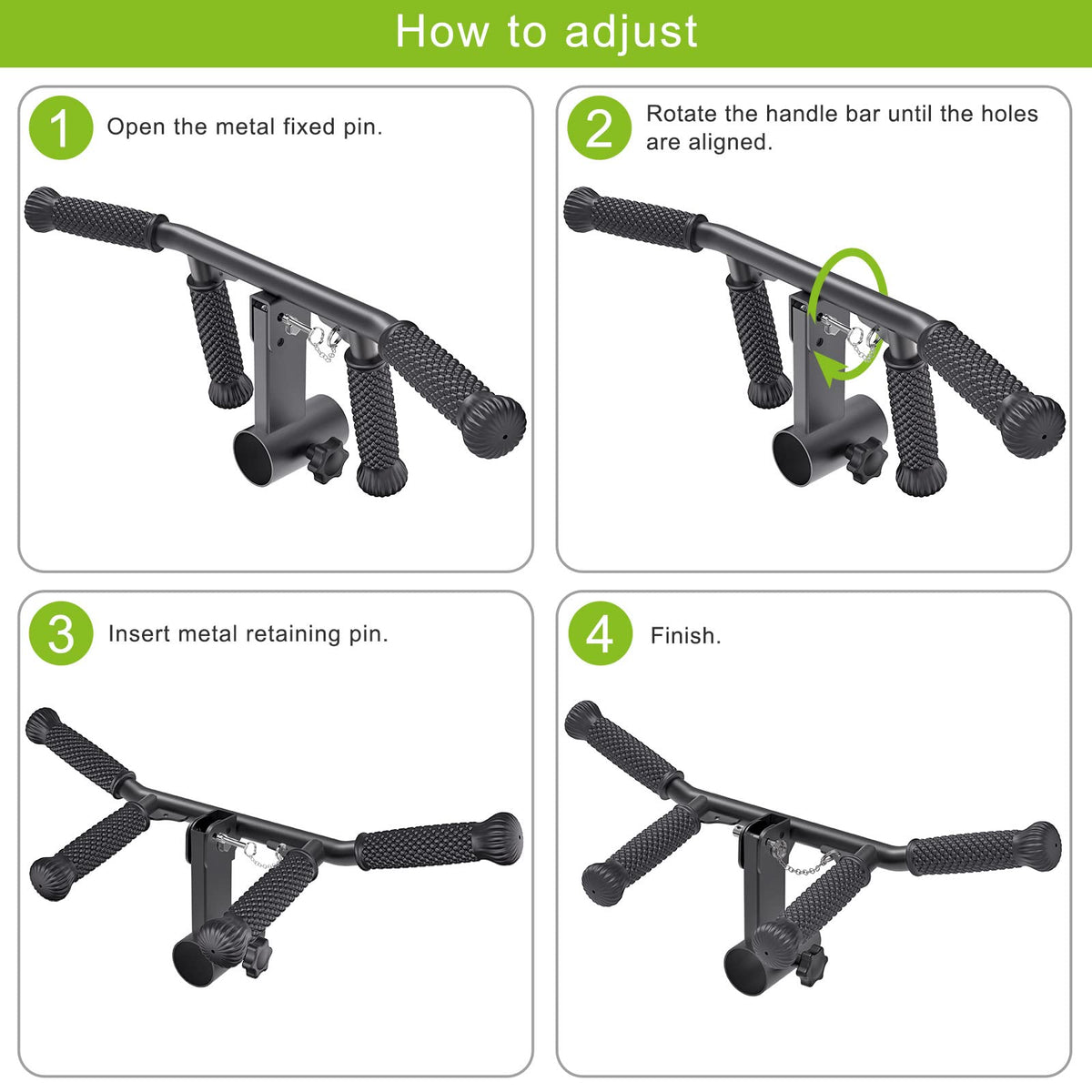 SELEWARE T Bar Row Attachment for 2" Olympic Barbell Bar, Solid Adjustable Multi-Grip Landmine Handle Attachment with Non-Slip Rubber Handle, Fits 2" Olympic Bars Strength Training Bars
