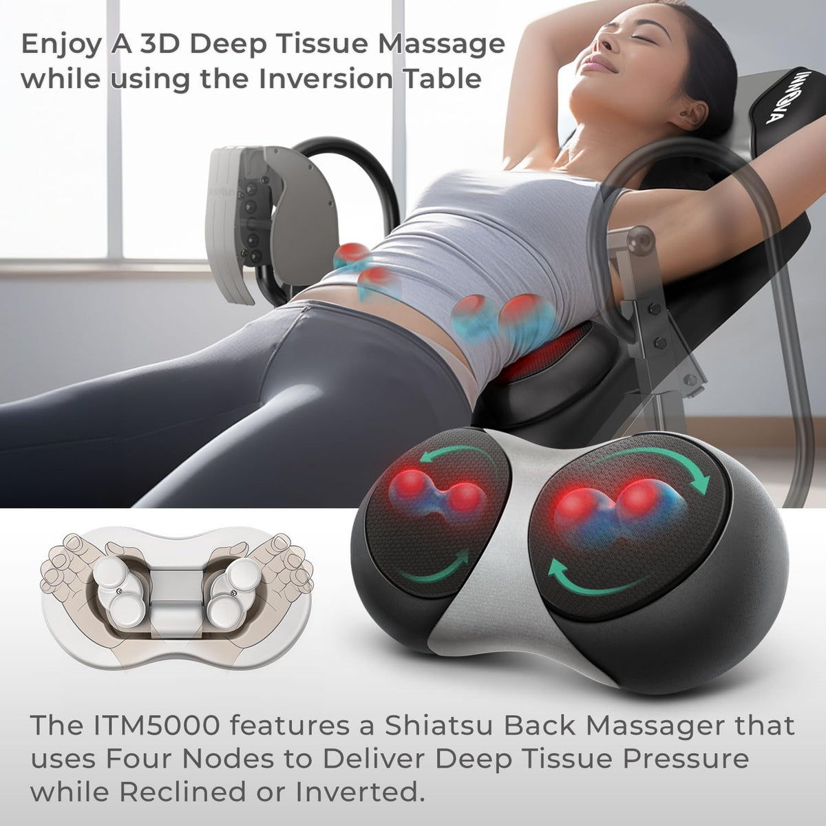 Innova ITM5000A Therapeutic Heat and Shiatsu Massage Inversion Table