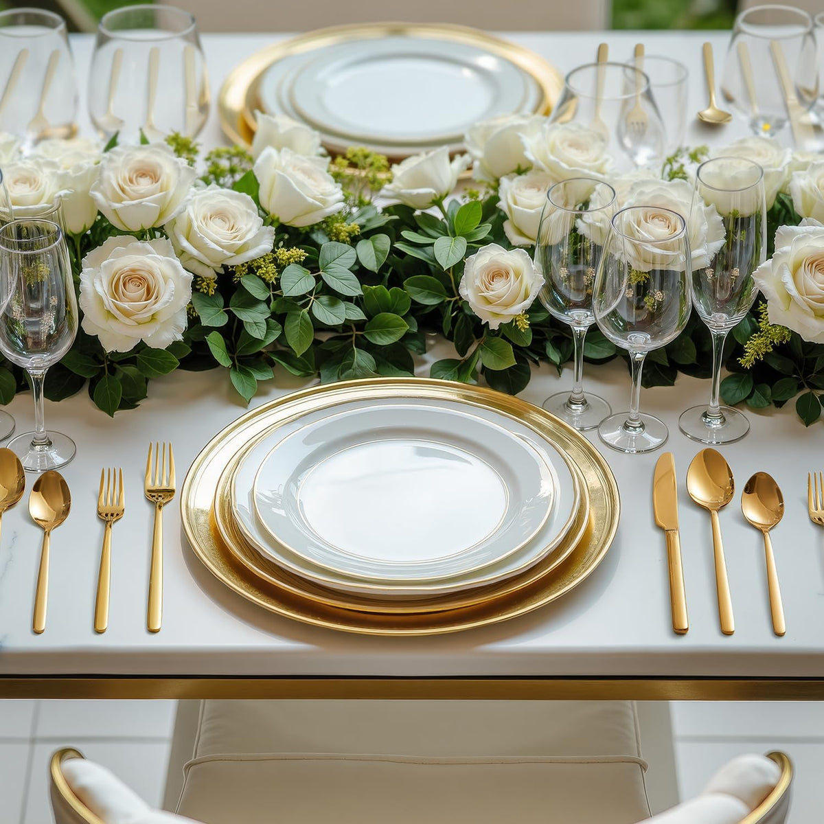 KINGSTONE 20-Piece Gold Silverware Set - 18/10 Stainless Steel, Mirror Polished, Dishwasher Safe for Home & Events