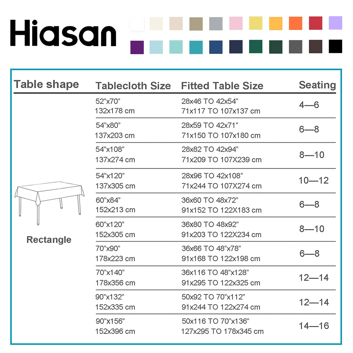 Hiasan 60 x 120 Inch Checkered Tablecloth Rectangle - Stain Resistant, Spillproof and Washable Gingham Table Cloth for Outdoor Picnic, Kitchen and Holiday Dinner, Black and White